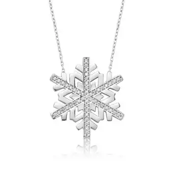

KUTAYDAN 925 Sterling Silver Snowflake Lady Necklace