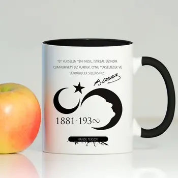 

Personalized Ataturk Black Mug Cup-017