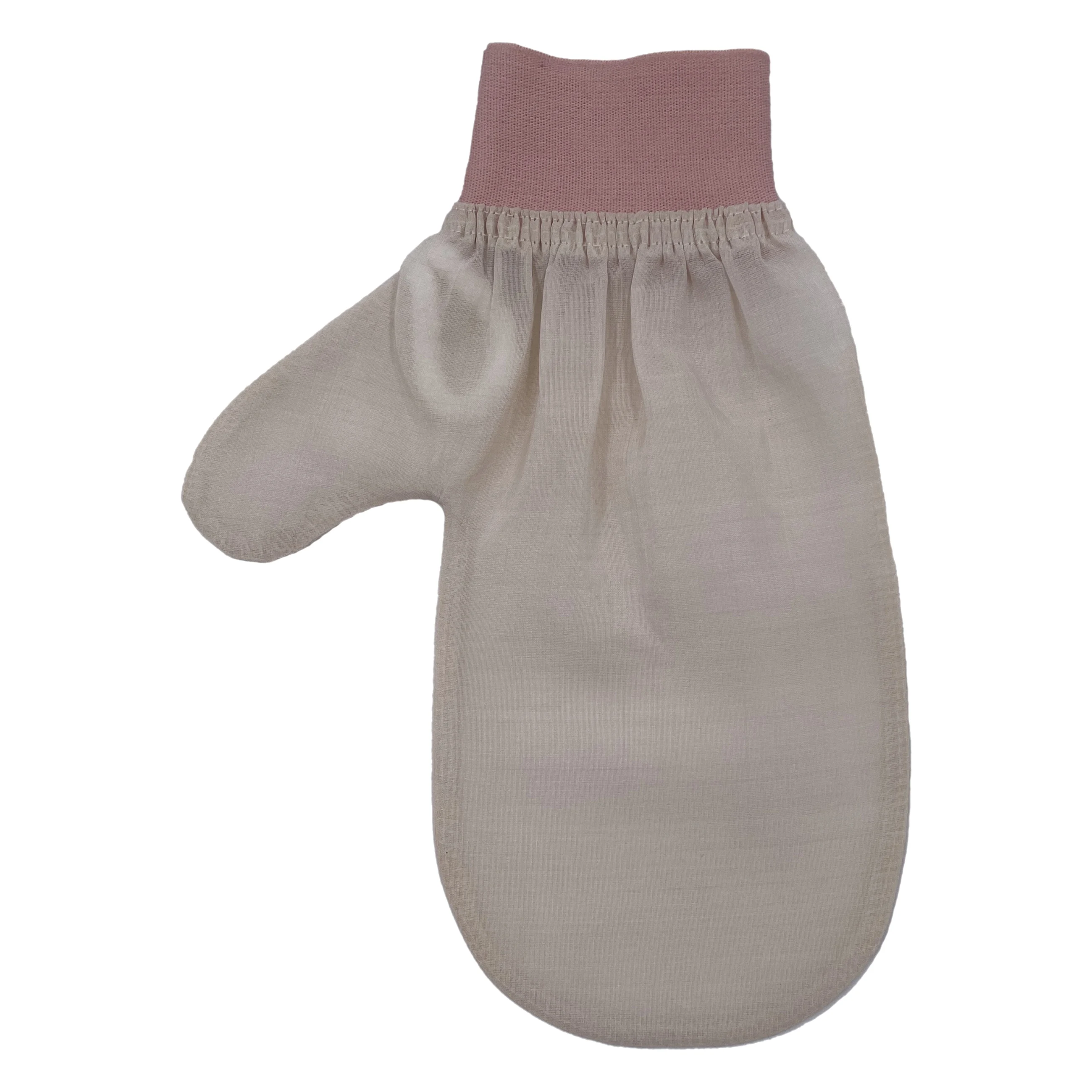 

Tan Removal and Body Wisp for Bath Dead Skin Remover Tool with Thumb 100% Raw Cocoon Silk Exfoliating Mitt Gloves for Scrub