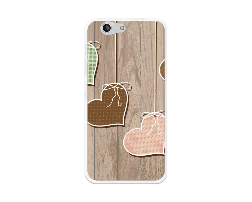 Tpu Gel case for Zte Blade A512 design hearts wood drawings |