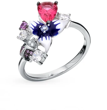 

Silver ring with cubic zirconia sunlight sample 925