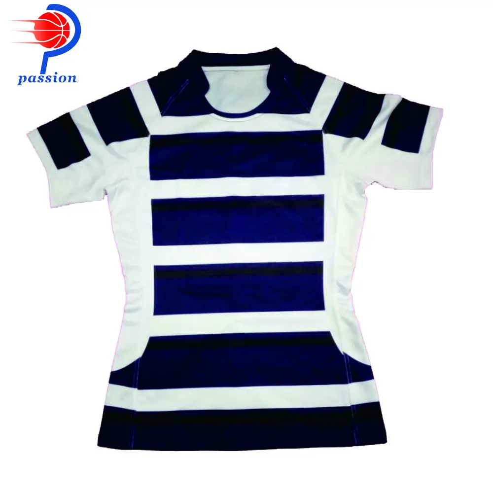 DHL Navy Blue White Royal Reglan Sleeve Rugby Uniforms For School Teams