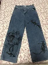 SHENGPALAE-pantalones vaqueros de pierna ancha para mujer, Jeans holgados informales con estampado de Hip-hop para verano, 2021