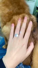 CC Anillos para las mujeres de la Boda nupcial Anelli joyería de moda anillo de compromiso de oro blanco Anillos de Color CC595