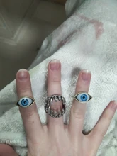 SLZBCY-anillo de acero inoxidable con diseño de garra de dragón para hombre, sortija de ojo malvado, fiesta, Anime, Calavera, Hip Hop