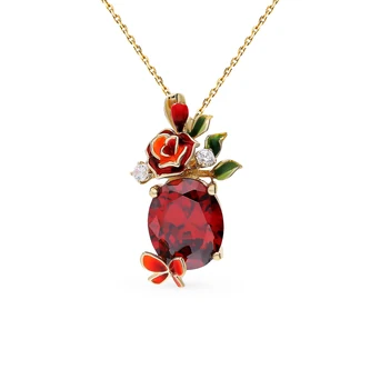 

Silver Pendant with cubic zirconia and enamel sunlight sample 925