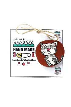 

Happy Cat Handmade Handpainted Wood