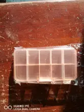 Caja de almacenamiento con bolsillos para señuelos de pesca, caja de 10 compartimentos para cebos de pesca, transparente, cuadrada