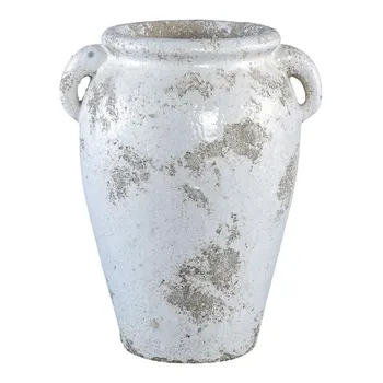 

ANFORA JUDE ceramic white with handles height M