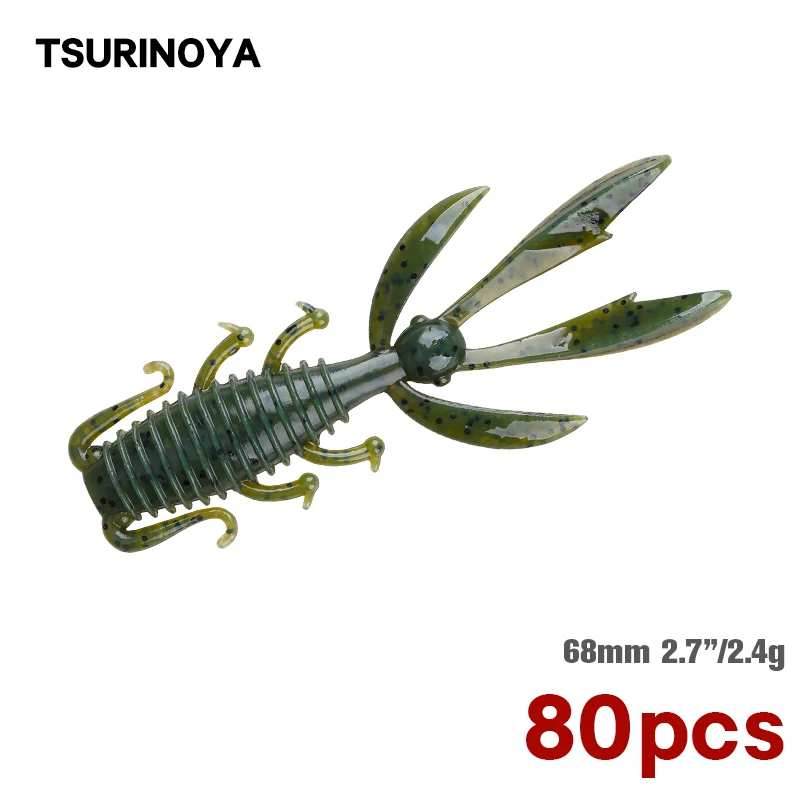 Набор мягких рыболовных приманок TSURINOYA 68 мм 4 пакета 2 7 дюйма г | Спорт и