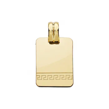 

Pendant Gold Plate 18k laser greca 20mm. [AA0538GR] -Customizable-RECORDING INCLUDED IN THE PRICE