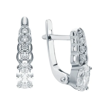 

Silver earrings with cubic zirconia sunlight sample 925