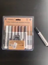 17Pcs Furniture Touch Up Kit Markers & Filler Sticks Wood Scratches Restore Kit
