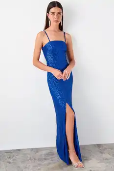 

Trendyol Slit Sequin Evening Dress TPRSS19AE0116