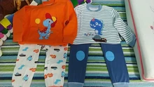 Pijamas para bebés, conjuntos de algodón de manga larga, camiseta + pantalón de dibujos animados, otoño, 2 unidades