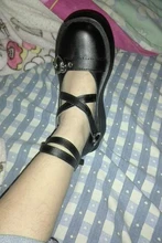 Zapatos de Lolita con plataforma para mujer, calzado de punta redonda y tacón grueso, estilo Kawaii, con hebilla de corazón y zapatos Mary Jane, para Cosplay