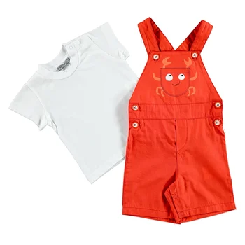 

ebebek Bambaki Summer Baby Boy Funny Poplin Dungarees 2 pcs