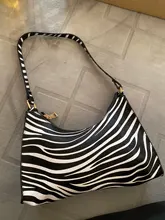 Bolso de mano de lujo con estampado de cebra para mujer, bolsa de mano femenina de cuero PU, bajo el brazo de hombro, diseño diario, Baguette, monedero