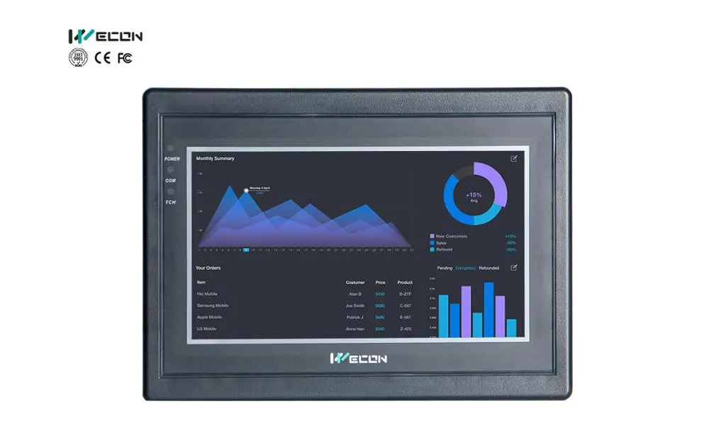 Wecon 7 дюймов hmi панель встроенный SCADA программное обеспечение легко изучить