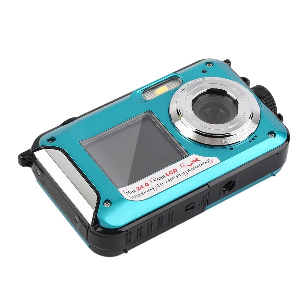 Underwater Camera Waterproof Camera Full HD 2.7K 24MP Waterproof Camera Digital Dual Screen, 16X Digital Zoom and Self-Timer 