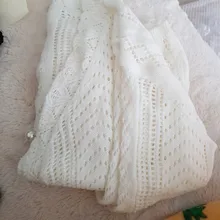 Chaqueta corta de las mujeres primavera hueco elegante cuello en V coreano Vintage mujer jersey blanco dulce chicas perlas ropa de punto de mujer