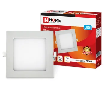 

Led square panel SLP-eco 12 W 4000 V TO 840Лм 171 х171х23мм White IP40 IN HOME