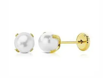 

Dormilon earrings in yellow gold with 5 mm round pearl and claws