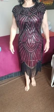 Summer Women Dress 1920s-Flapper-Dress Sequin-Fringe Party-Midi Great-Gatsby Sleeve O-Neck