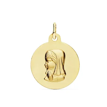 

Medal 18k gold Virgin Girl 16mm. Smooth Matt emboss [AB9364GR] -Customizable-RECORDING INCLUDED IN THE PRICE