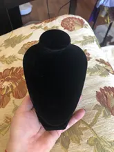 Negro/Blanco joyería collar de terciopelo Cadena de busto soporte Rack