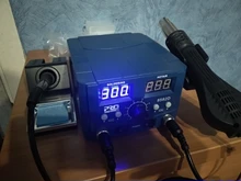 Estación de soldadura SMD de 800W, pistola de aire caliente eléctrica de calor rápido 2 en 1, soldador eléctrico de BGA refundido con pantalla Led