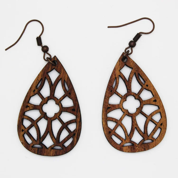 

Natural RoseWood Earrings, Wood Teardrop Earrings, Wooden Earrings, Natural Wood earrings eco friendly