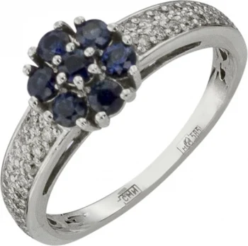 

Aloris white gold sapphire diamond ring