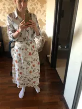 Midi Skirts Maxi Spring Chiffon Floral-Print High-Waist Beach Women Summer Casual Mozuleva