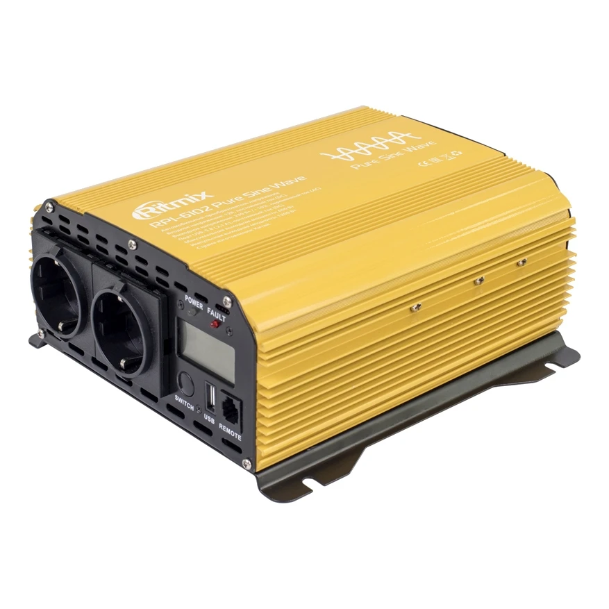 Преобразователь напряжения RITMIX RPI 6102 Pure sine (для легковых авто 600 Вт вход 9.8 15 В