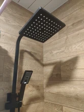 Uythner-Grifo de ducha efecto lluvia para pared, mezclador de agua para bañera, negro mate