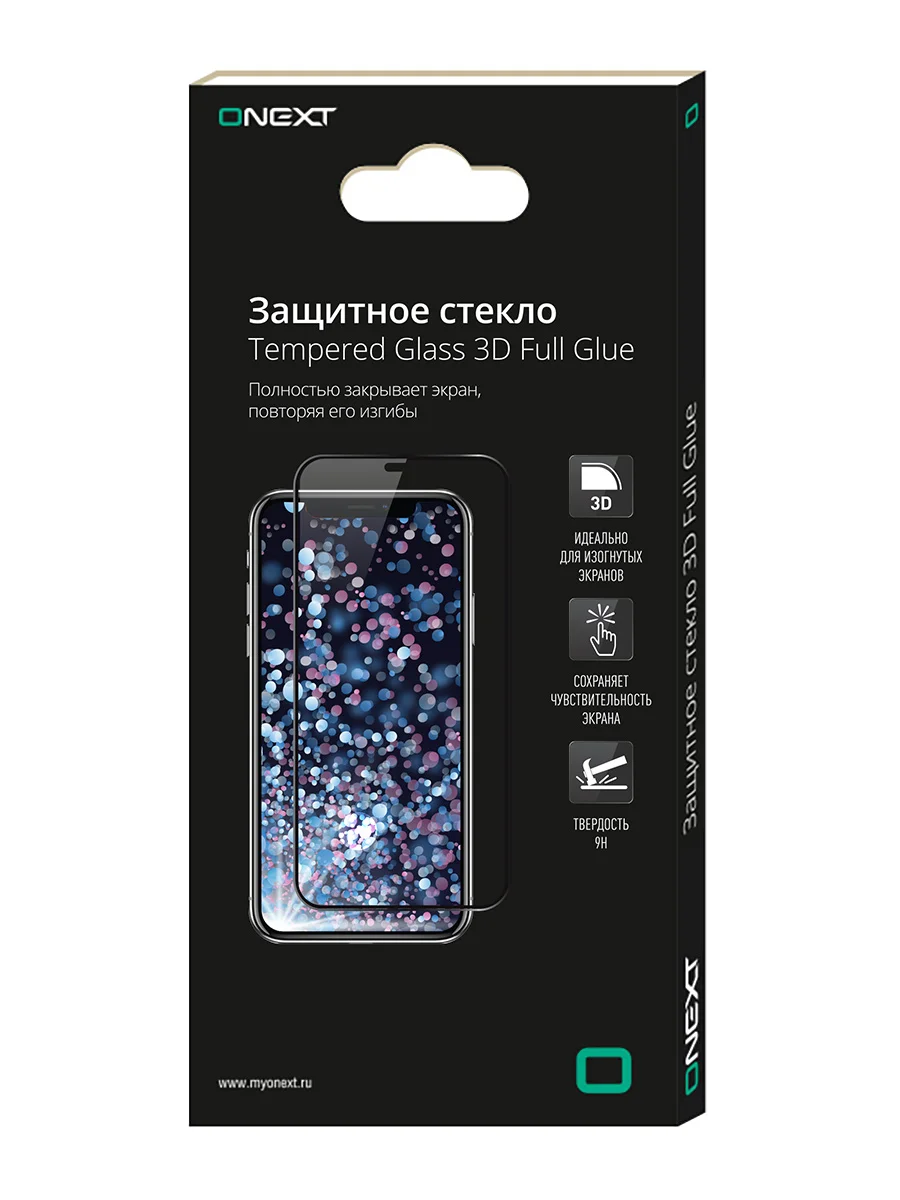 Защитное стекло Onext для телефона Xiaomi Mi 10 Pro 3D full glue черное (2020) | Мобильные телефоны
