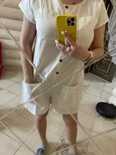 Mono corto de manga corta y cuello redondo, traje de sport holgado sin cinturón 2020