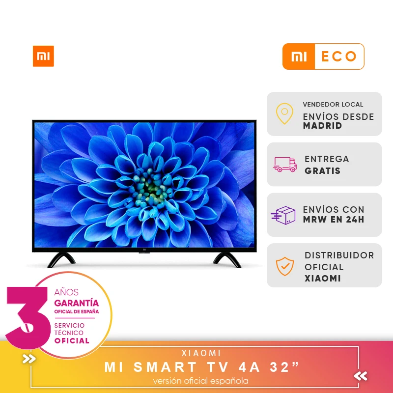Xiaomi Mi Smart TV 4A 32 inch Smart TV 1.5GB 8GB 64 bit Quad Core LED TV Android 9,0 HD TVs
