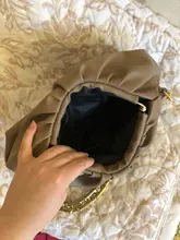 Bolso de mano de día para mujer, cadena dorada gruesa, pinza para masa, bolso de hombro, bolsa de hombro, Baguette plisado, 2021