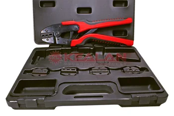 

KW CTB crimper for crimping connectors with a set of replaceable matrices