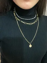 DAXI collar mujer colgante cadenas de oro luna collar cruz boho collar de perlas collares de moda 2020 collares largos accesorios mujer