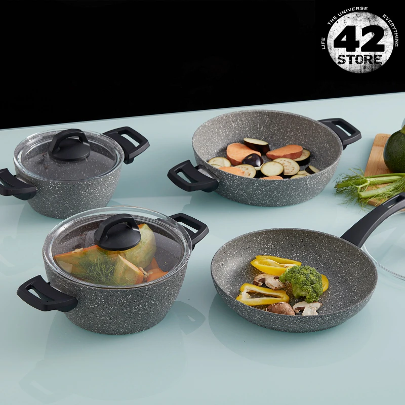 Karaca Forest Biogranit 6 Piece Cookware Set - AliExpress