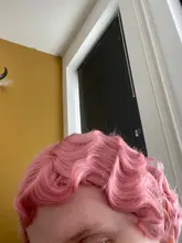 AILIADE 6 pulgadas Vintage dedo corto peluca sintética con ondas Afro rizado pelucas para mujer negro púrpura rubia pelo resistente al calor