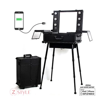 

Station trolley make up make-up mirror lights suitcase makeup beauty case nail