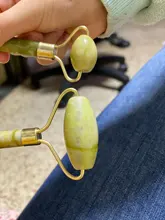 Rodillo masajeador Facial de piedra de Jade Natural, conjunto de rascador de Gua Sha verde, herramientas adelgazantes de belleza, 2 unidades