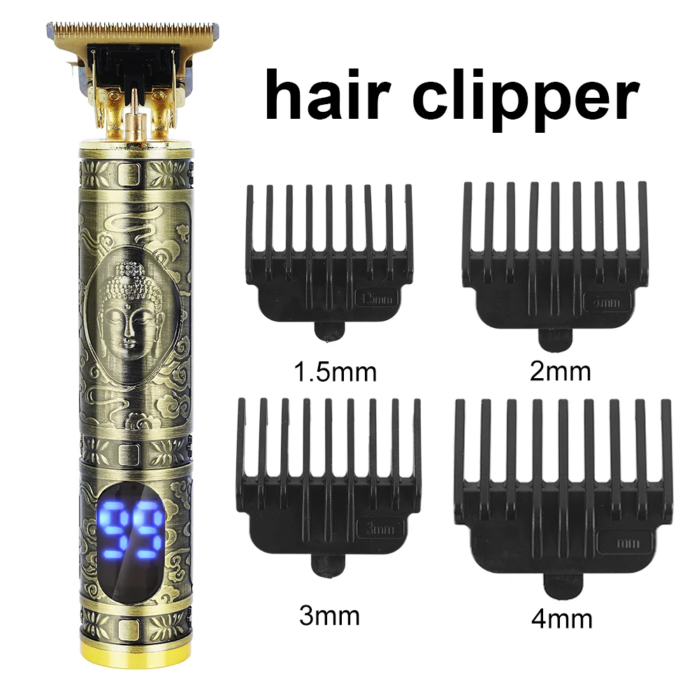 Professional Barber Hair Clipper Rechargeable Electric T Outliner Cutting Machine Beard Trimmer Shaver Razor for Men Cutter