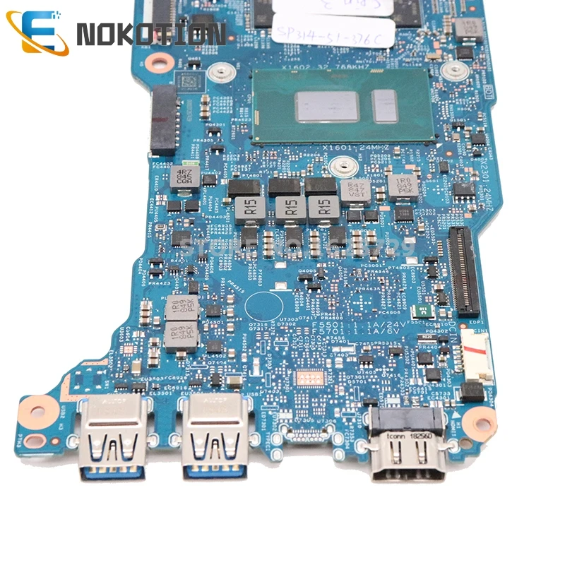 price cut NOKOTION For Acer Spin 3 SP314 SP314-51 Laptop Motherboard 17893-1 448.0DV06.0011 Mainboard SR3LA I