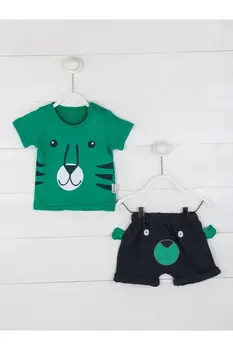 

Baby Boy Green Bottom Top Summer Gentleman Babies Cute Casual Casual Cotton Clothing Sets Models and Types
