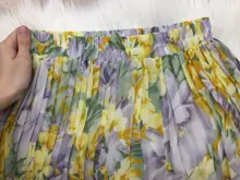 REALEFT-faldas largas plisadas con estampado Floral para mujer, faldas largas de tul, de cintura alta, sueltas, para primavera y verano, 2021